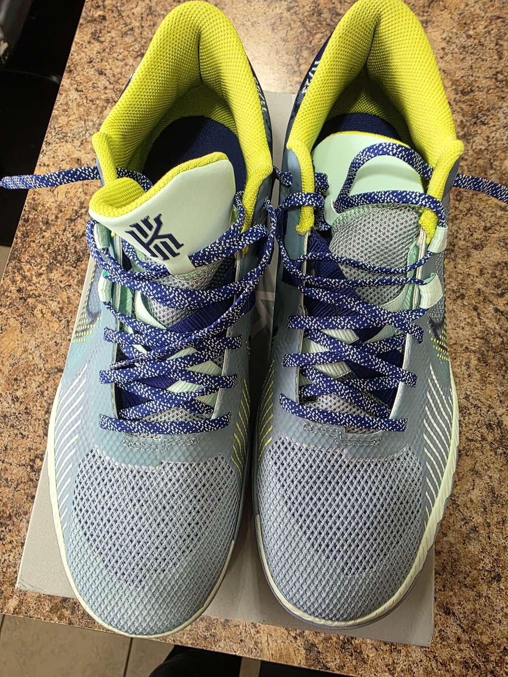 Nike Kyrie Flytrap V Sneakers in Ocean Cube (Blue) with Neon Yellow Accents